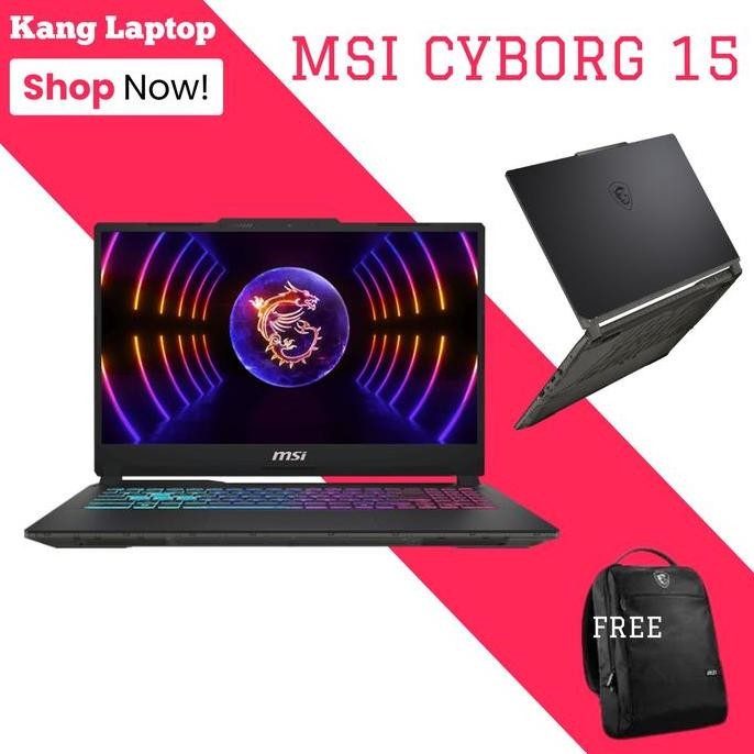 MSI CYBORG 15 RTX 4060 8GB WINDOWS 11+OHS 15.6FHD IPS 144HZ 4ZRGB 2YR LAPTOP ORIGINAL DAN TERPERCAYA