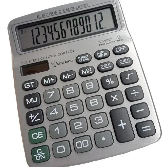 

Kalkulator 9812 - 12 Digit - Check and Correct - Ukuran Besar - Tombol Gede - Layar Lebar HT