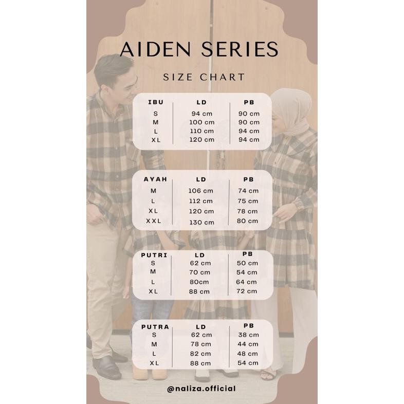 Terlaris Naliza - Aiden Family Couple Flanel Tunik Dan Kemeja / Baju Couple Keluarga Ir-38