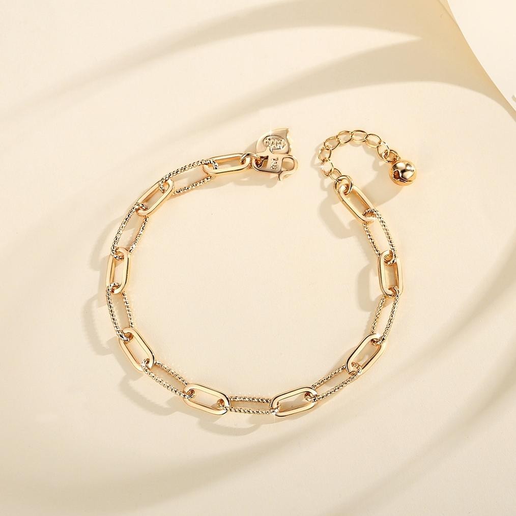 Kuke Lanmi Jewelry Gelang Rantai Sederhana Warna Emas Wanita Fashion Aksesoris Murah Bangle Y750 U-4