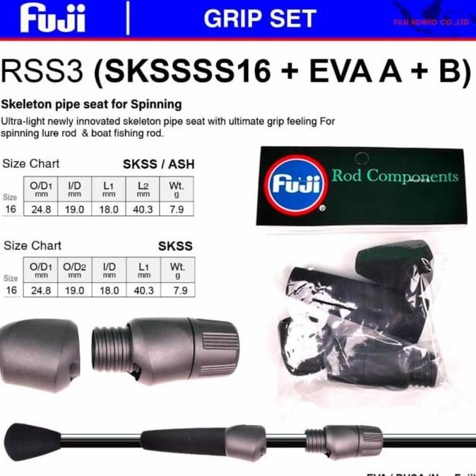 reelseat joran dudukan reel fuji set dengan busa original