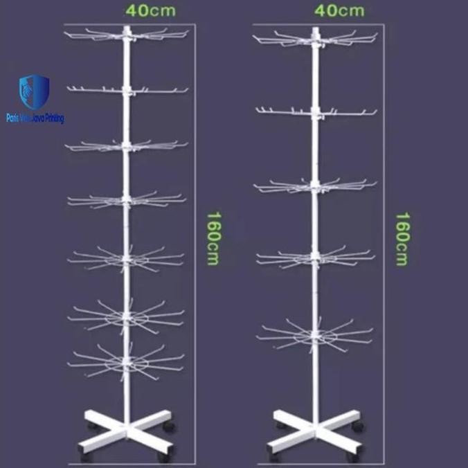 Rak Putar- Rak Display Aksesoris Gantungan - Rak display Matahari  7 Susun