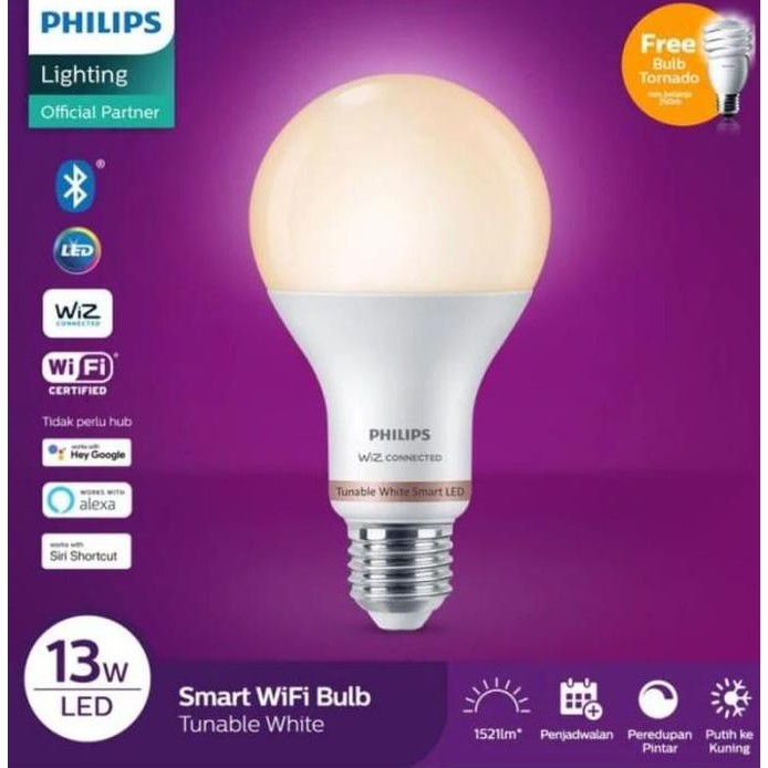 Philips Smart Wifi Led 13W Rgb & Tunable E27 A67 Cri90 Wiz Connected