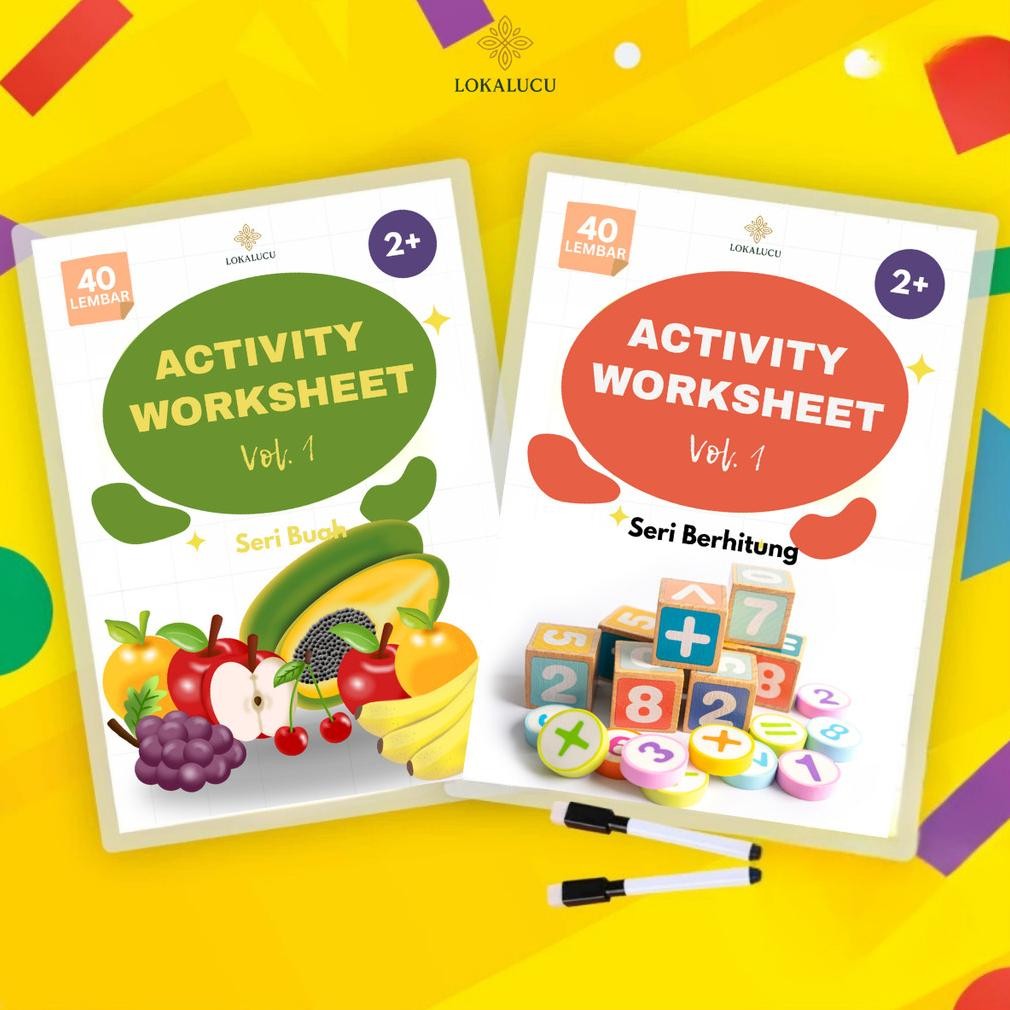 

Buku Edukasi Anak & Worksheet Mewarnai Aktivitas Belajar di Rumah Tema Buah dan Benda Sekitar Ready stock