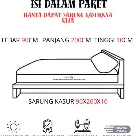 Sarung Kasur Busa Resleting 90X200X10 - Sprei Resleting 90X200X10