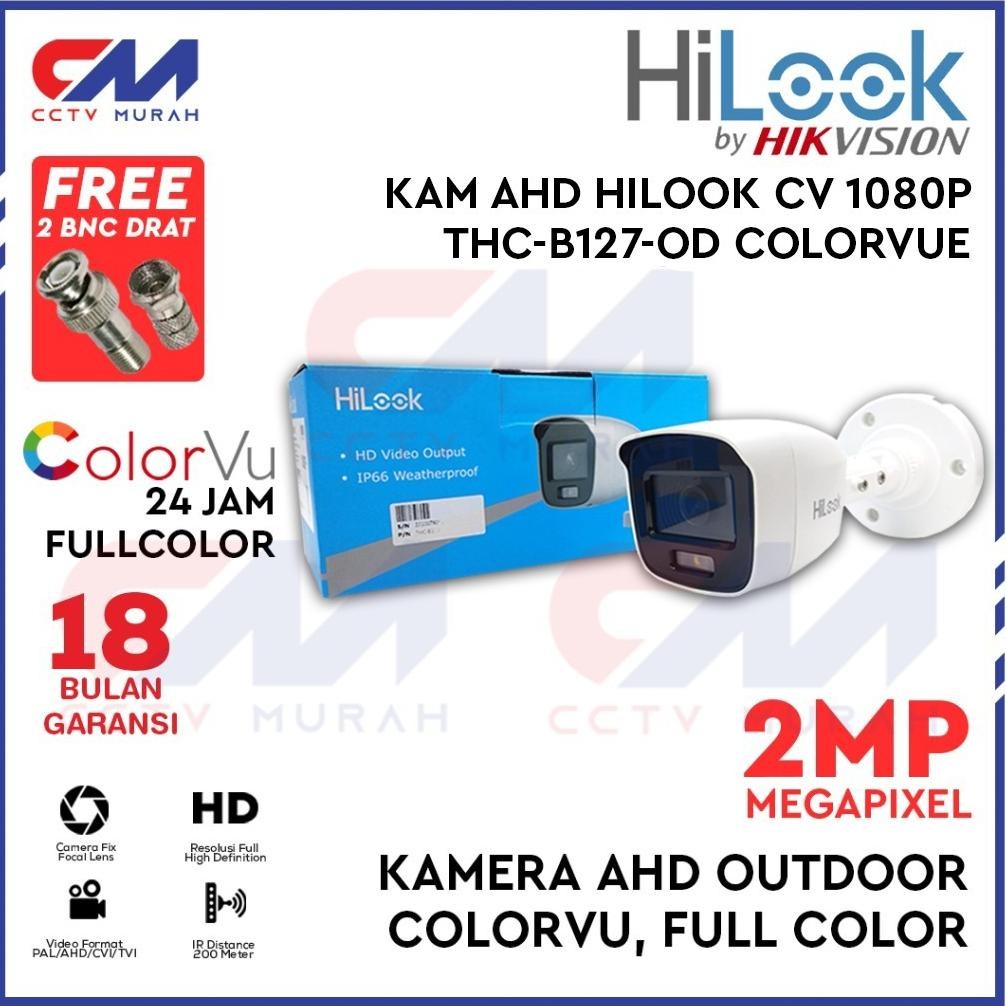 Kamera Cctv Hilook Outdoor Analog 2Mp Colorvu, 1080 Full Hd||Cctv Hilook Colorvu Berwarna Siang & Ma