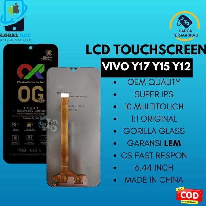 LCD + Touchscreen VIVO Y15 / Y17 / Y12 Original 100% Bergaransi 