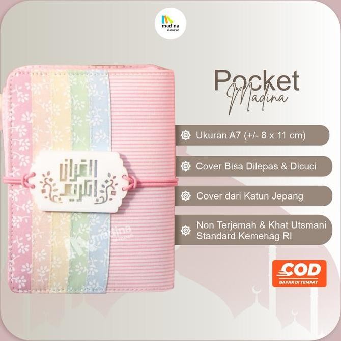 

Al Quran Pocket Madina Pelangi Pastel Ukuran A7 Non Terjemah LM