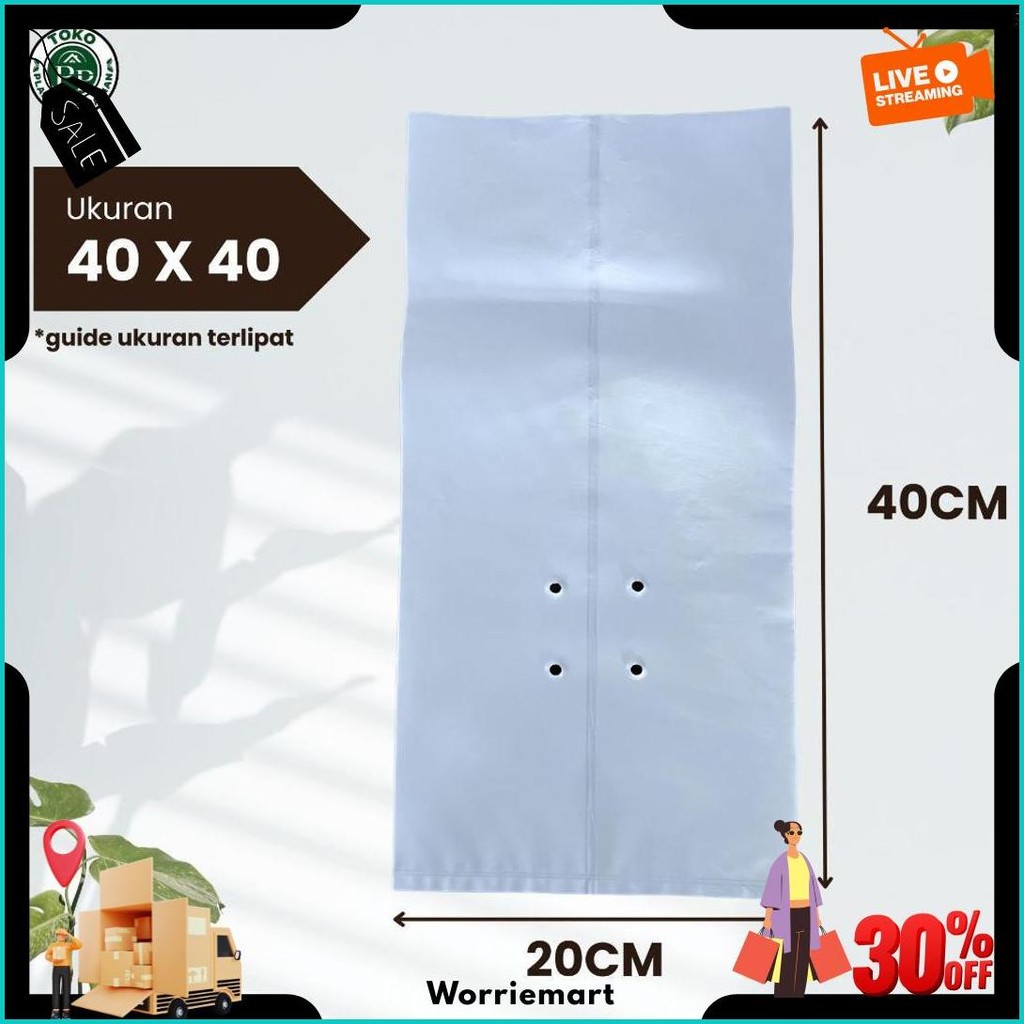 Polybag Putih 40 X 40 Isi 50 Lembar - Polybag Putih / Putih-Hitam Terlaris