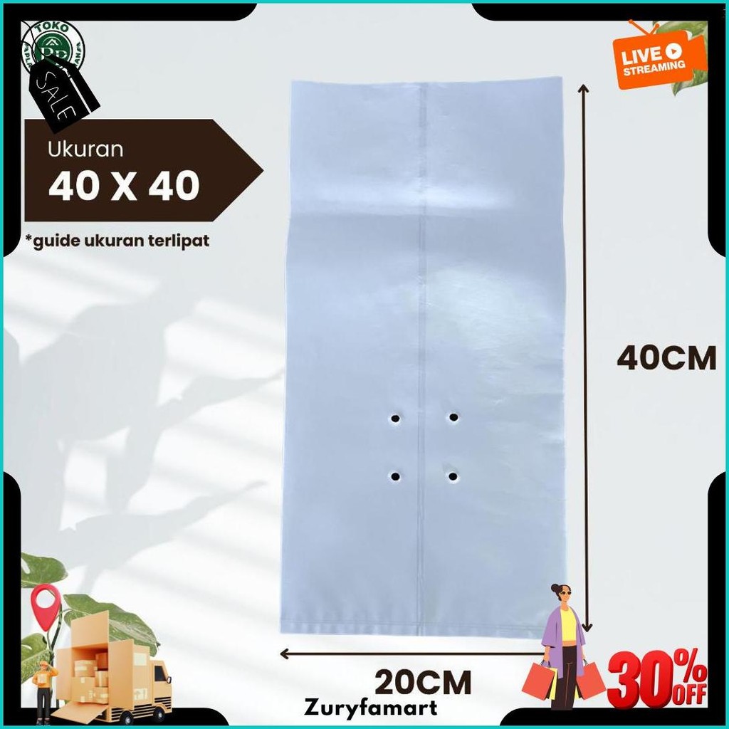 Polybag Putih 40 X 40 Isi 50 Lembar - Polybag Melon Harga Grosir Original Produk