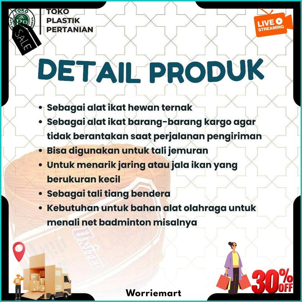 

Tali Tampar United Serbaguna Ukuran 1.5 Mm 1 Roll / Panjang 220 Meter Terlaris