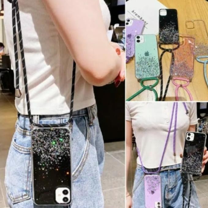 Berkualitas Case Tali Nagita Samsung S22 Ultra 5G Lanyard Gliter Gantungan Termurah
