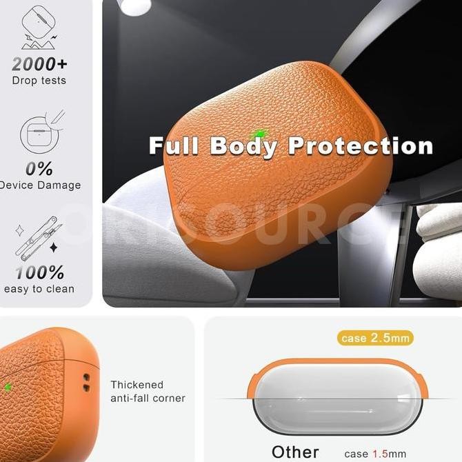 Casing AirPods 4th Generation Gen 4 Gen4 Shockproof Textured Case | Tekstur Kulit Jeruk Anti Licin |