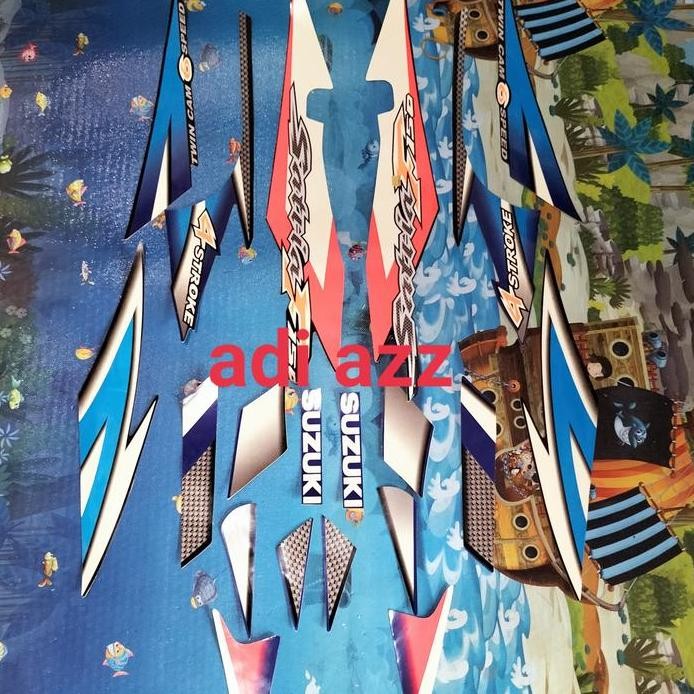 Ready  striping stiker lish body satria Fu 150 CBU biru hitam 2005-2007