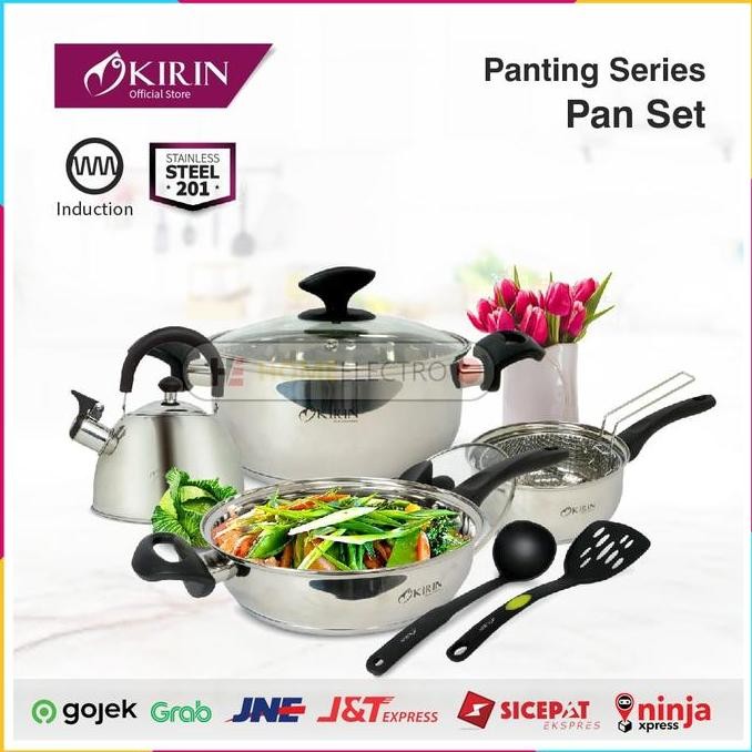 Kirin Panting Pan Set Series Paket Panci Teko Wajan Nylon Ladle
