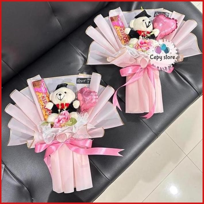 BUKET BONEKA WISUDA / BUKET BONEKA COKLAT SILVERQUEEN