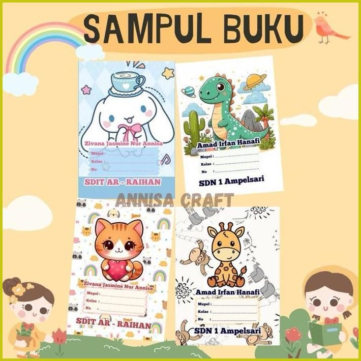 

SAMPUL BUKU CUSTOM NAMA ISI 10 PCS, COVER BUKU, SAMPUL BUKU A5 B5