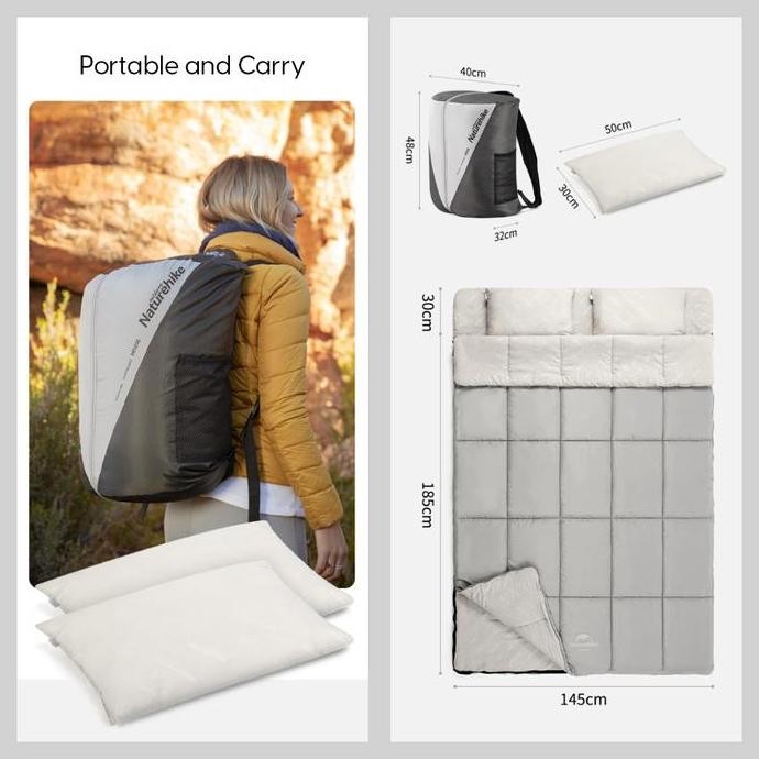 Sleeping Bag Naturehike NH21MSD05 Double Pillow Cotton Sleeping Bag
