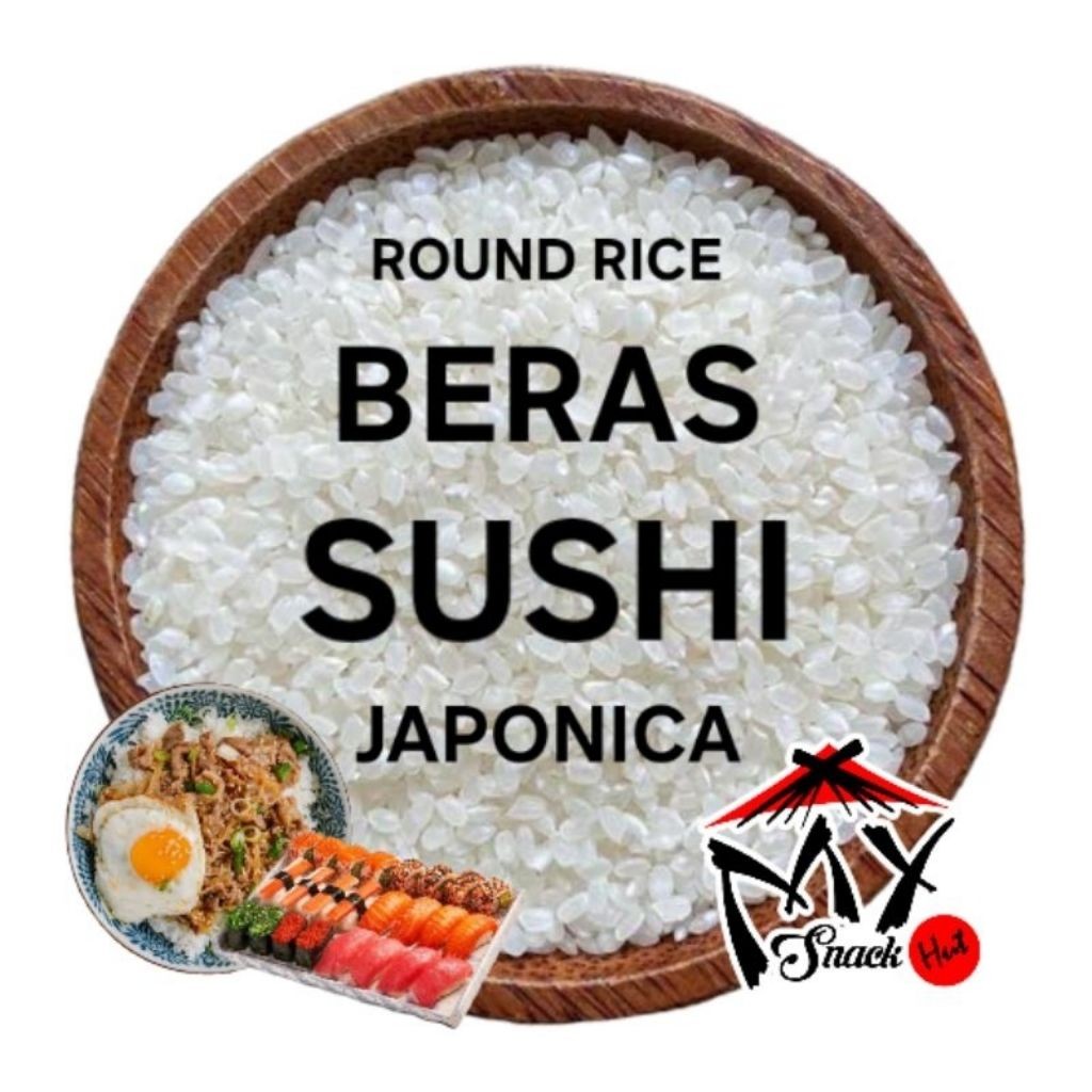 

BERAS SUSHI 1KG MENTAI RICE SUSI JAPONICA JEPANG GIMBAB PUNEL PULEN BULAT PUTIH BERSIH JAPANESE