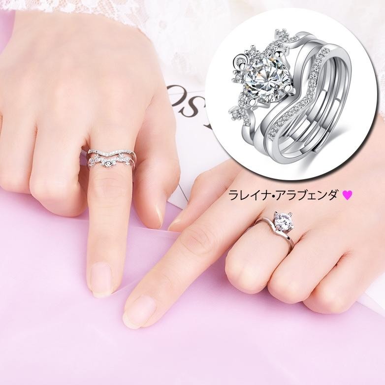 Cincin Korea Wanita 3 in 1 Crown Crystal Luxury CC022 koala69