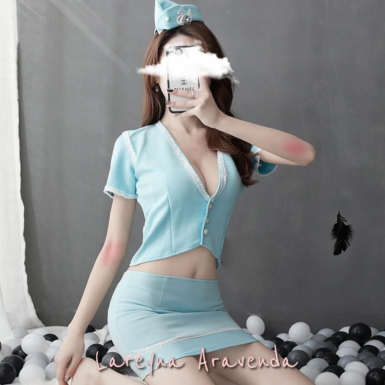 Lingerie Sexy Big Size Cosplay Godaan Pramugari LG124 koala69