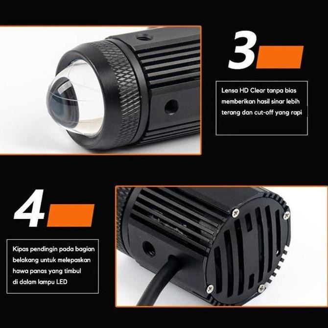 Lampu Tembak Foglamp Mini Laser D2 PRO 20W Mini Projie D2 PRO DC8-90V