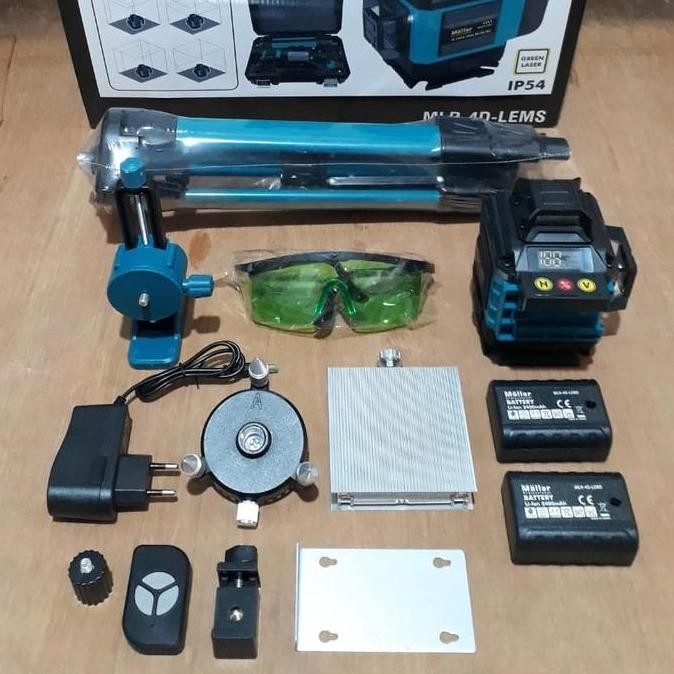 Mollar Laser Level 5D 16 Line Siku Laser Levelling Plus Tripod + Remote 16 Garis Samping Dan Atas Ku