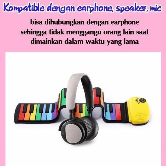 New  Piano Lipat Fleksibel Portable 49 Key Hand-Roll Up Piano