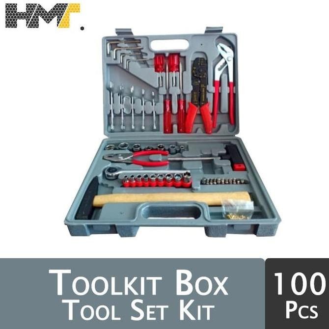 INSTAN TOOLKIT PERKAKAS TOOL SET TOOL BOX 100PCS LARIS