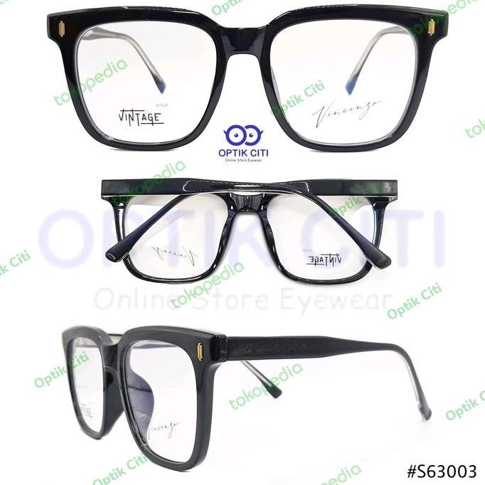frame kacamata pria wanita kotak besar vincenzo vintage 63 03 Original