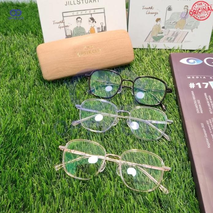 Kacamata Minus Titanium Bulat Wanita Korea Vincenzo 8019 Original