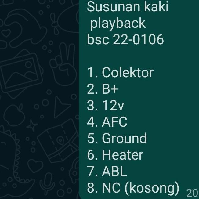 PLAYBACK FLYBACK TV TABUNG BSC22-0106 BSC 25 22-0106 KAKI 8 PIN 8PIN
