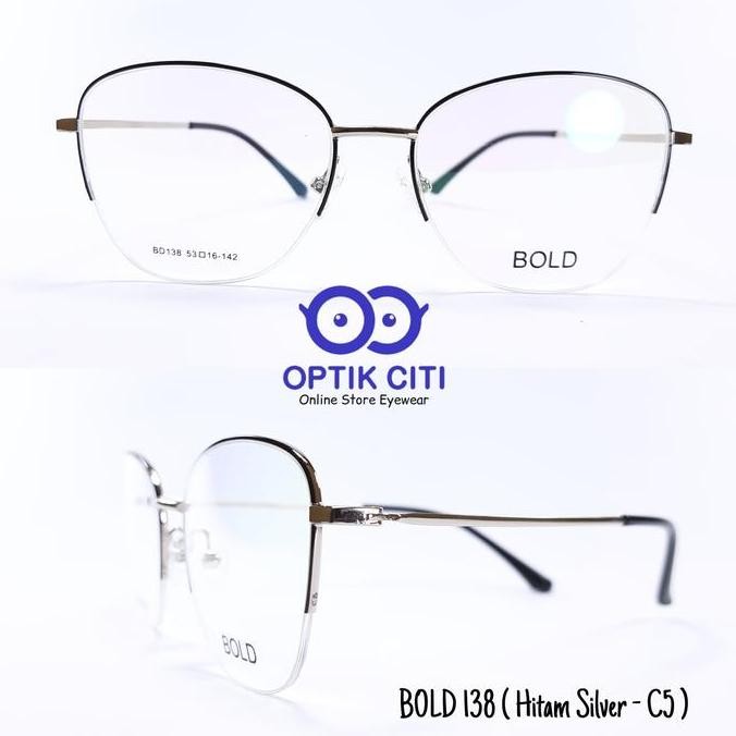 frame kacamata wanita bold 138 original stainless steel
