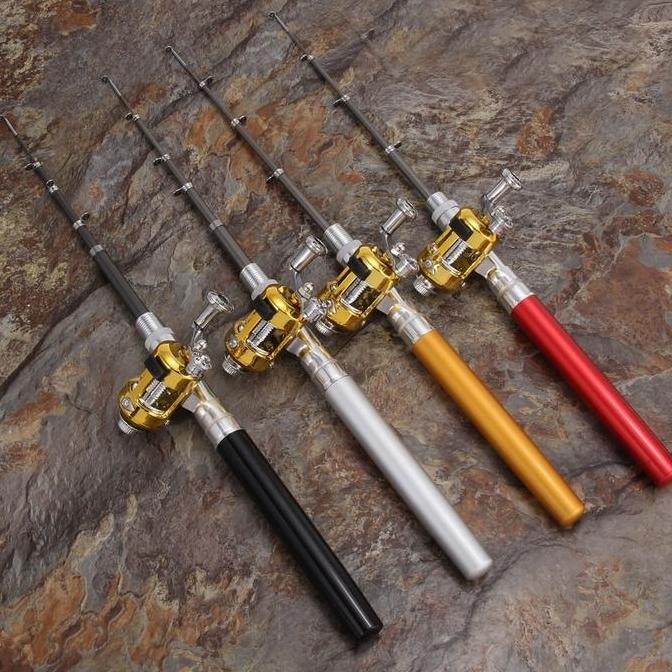 BEBAS ONGKIR - Fishing rod pen , alat pancing pulpen pena portable 1 M