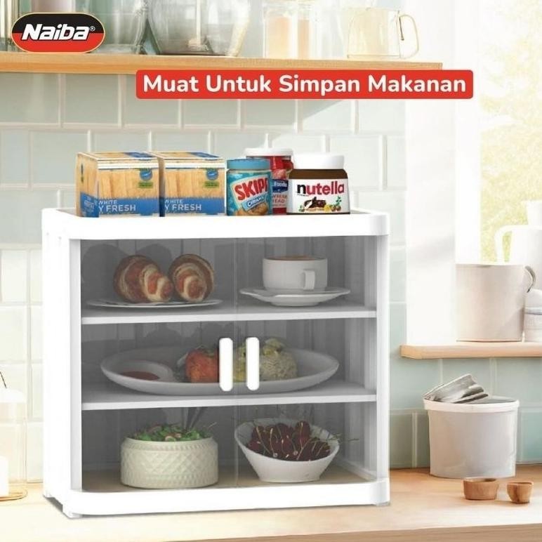 Bisa Cod Naiba Rak Piring Plastik Food Cabinet Bistro Dengan Tutup 3413 ||