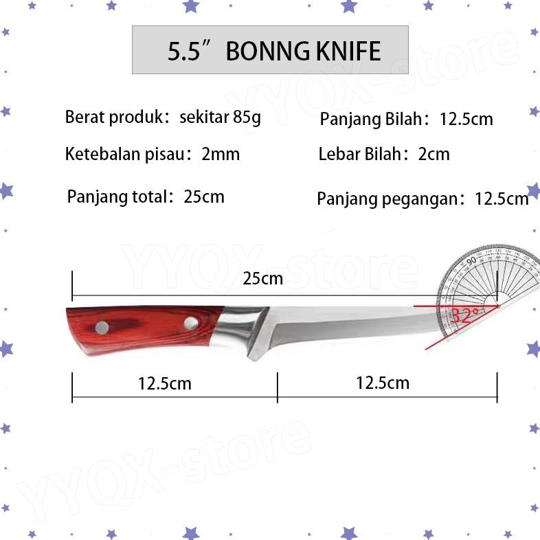 Bisa Cod Pisau Dapur Stainless Steel Daging Boning Pisau Super Tajam Baja Asli Import ||