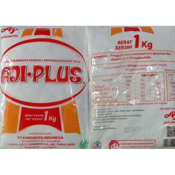 

Aji-plus / Ajiplus Ajinomoto 1 kg / Penyedap penguat rasa Ajiplus