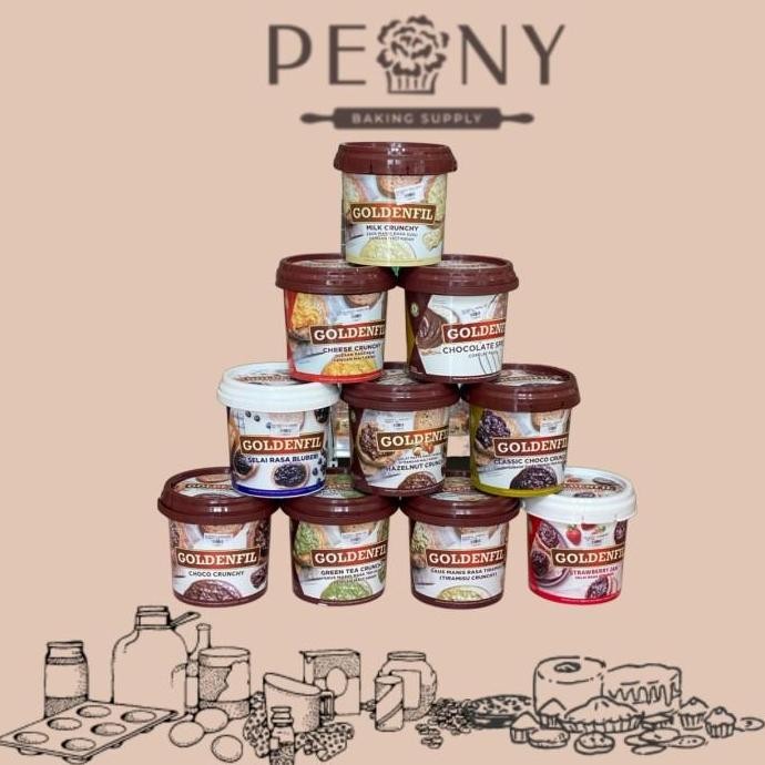 

GOLDENFILL 1KG CHOCO CRUNCHY TIRAMISU CHEESE TARO HAZELNUT BLUEBERRY C