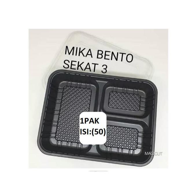 MIKA BENTO / KOTAK BENTO / TRAY BENTO / BOX BENTO SEKAT 3+TUTUP GROSIR