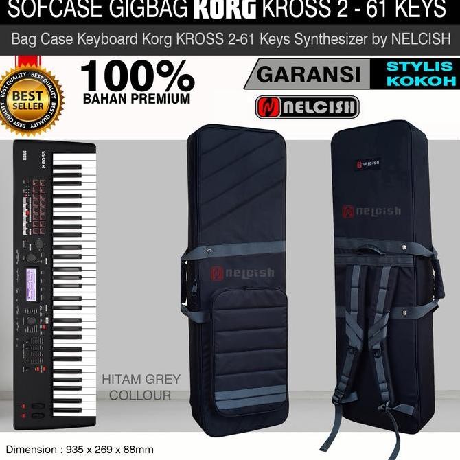 TERLARIS Softcase Gigbag Tas Keyboard Korg KROSS 2-61 Keys Synthesizer NELCISH