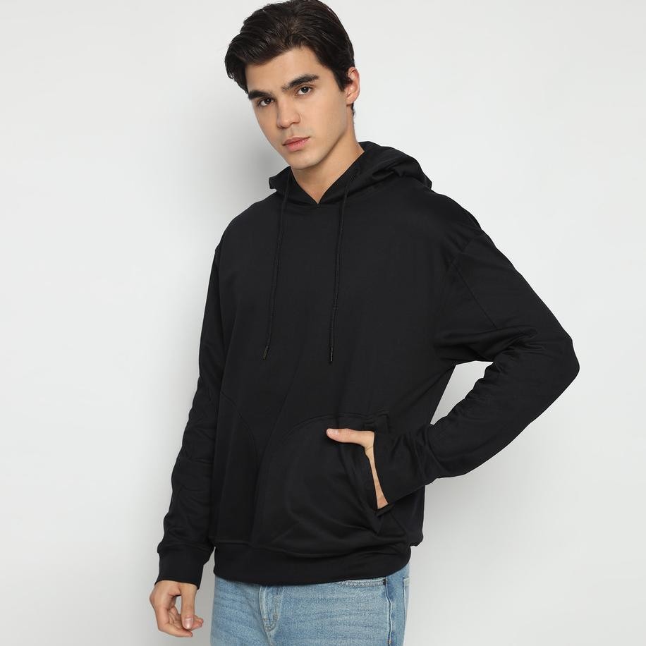 Larusso Bruno Oversized Basic Hoodie Jet Bla