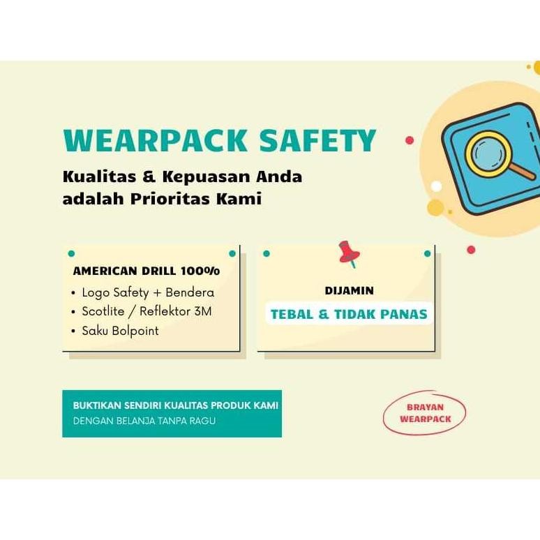 Wearpack Safety Atasan Baju Kerja Proyek Pdl Hitam Maroon Polos Kombinasi