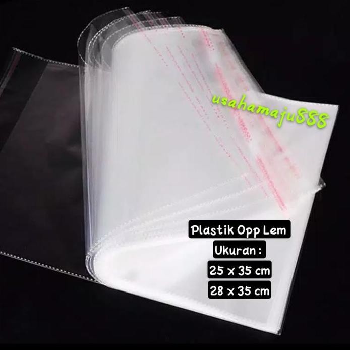 Terlaris (100Lbr) Plastik Opp Lem / Opp Baju Opp Seal / Opp Sandal 25X35 28X35