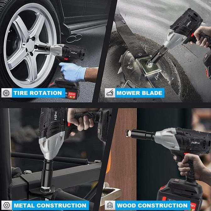 Jld Cordless Impact Wrench 48S Hanya Mesin,Brushless Impact Baterai Torsi 350N.M Impact Pembuka Baut