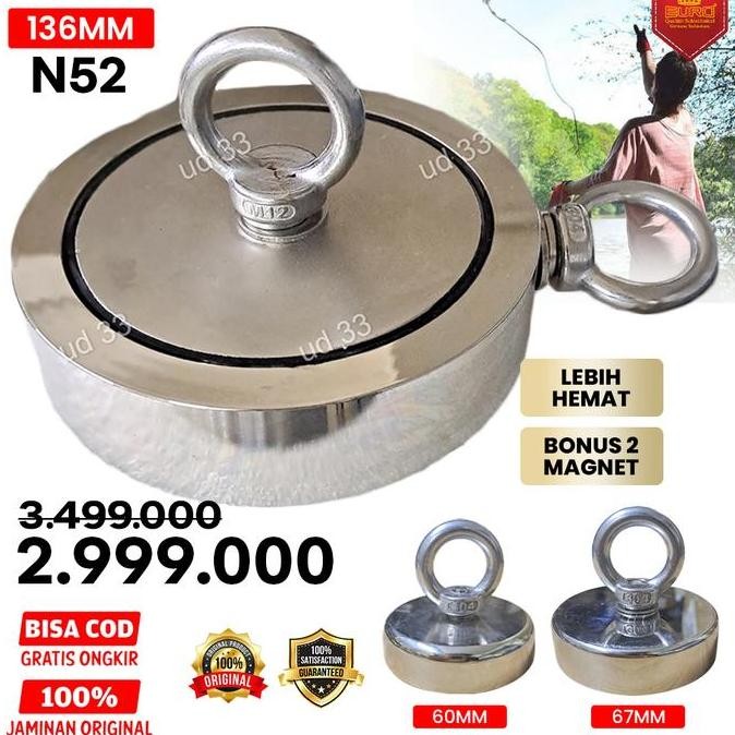 Magnet PABRIK / Magnet Angkat Beban / Salvage Neodymium Super Kuat Magnet Fishing Hook D-135mm Model