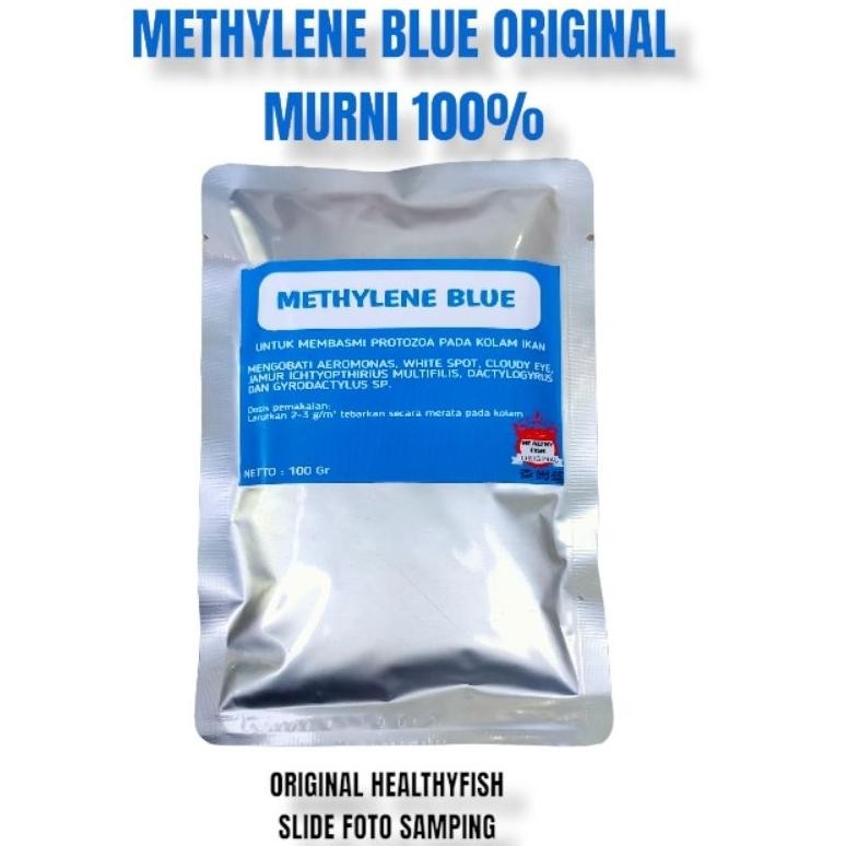 Ready_Stock_Cod Methylene Blue / Methylene Blue 100Gr / Methylene Blue 100 Gram / Obat Biru Ikan / M