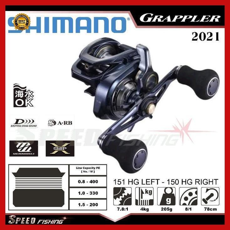 Cod - Reel Shimano 2021 Grappler 151Hg Baitcasting Bestseller