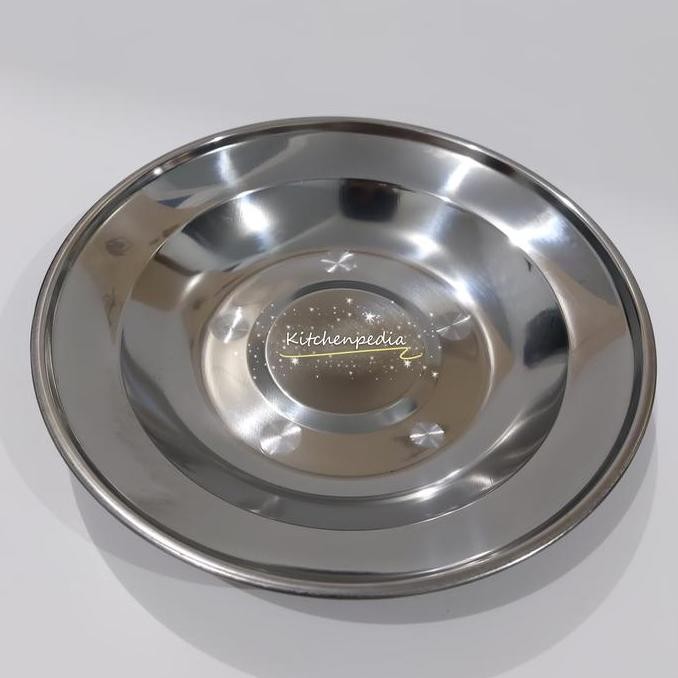 Piring Stainless Steel 555 Import India Lebih Tebal 20 cm Piring Makan