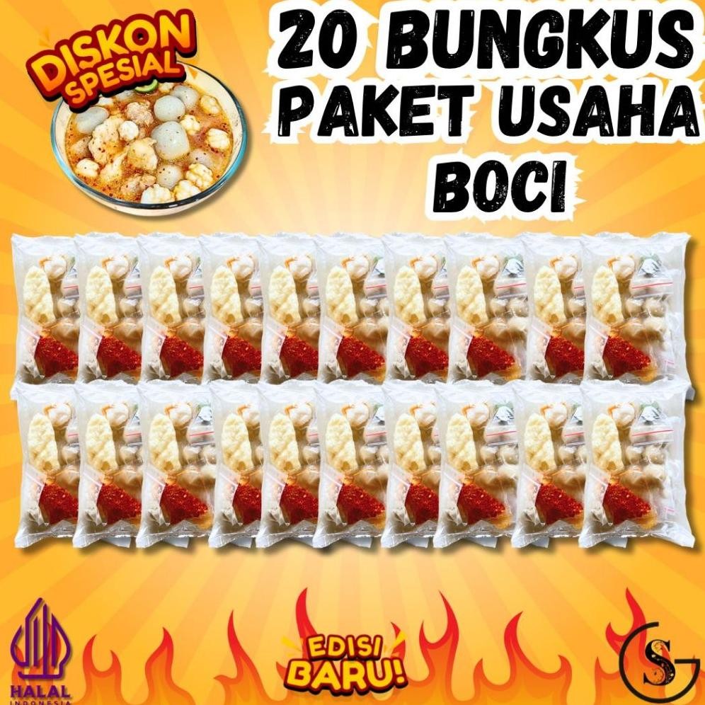 

READY STOK PAKET 20 BUNGKUS BASO ACI PAKET USAHA KEMASAN BARU Lebih tahan lama Siap kirim