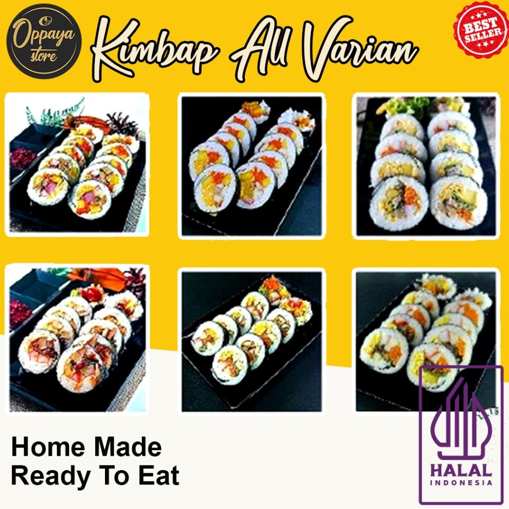 

READY STOK Kimbap Korea Halal 10 Pcs All Varian Sushi Gulung Korea Homemade Fresh & Enak Siap Santap Siap kirim